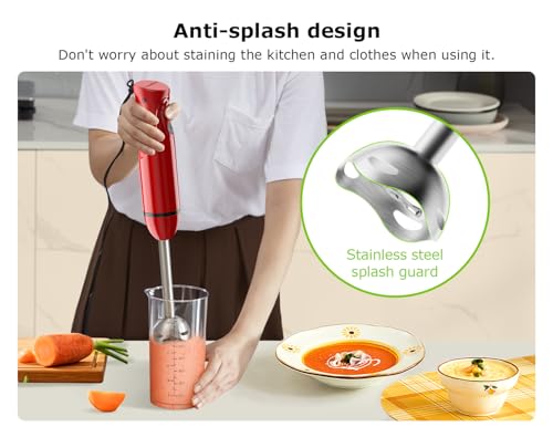 image for Bonsenkitchen Hand Blender, Immersion Blender with 2 Mixing Speed, Por