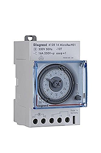 Legrand Micro Rex W31 semaines Programmateur journalier Analogique, Répartiteur à encastrer 3 Module Large, 412814
