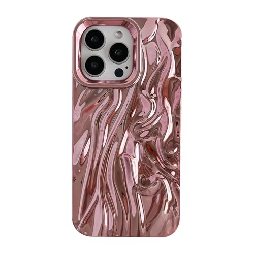 Coque iPhone 15 Pro Max rose un design vagues doux et poétique