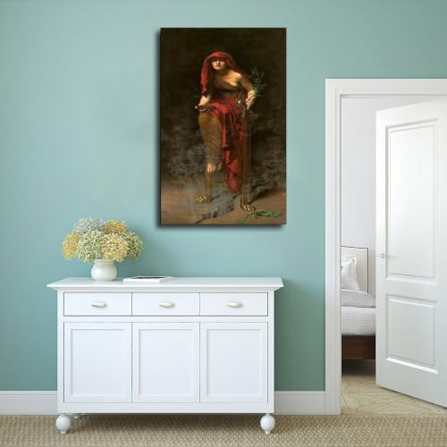 Impression sur toile Prêtresse de Delphes Pythie tableau vertical facile à installer - 4