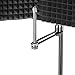 Neewer NW-1 Foldable Adjustable Studio Recording Microphone Isolator Panel, Aluminum Acoustic Isolation Microphone Shield with High-Density Foam, Non-slip Feet for Stand Mount, Desktop Desk Use(Black)
