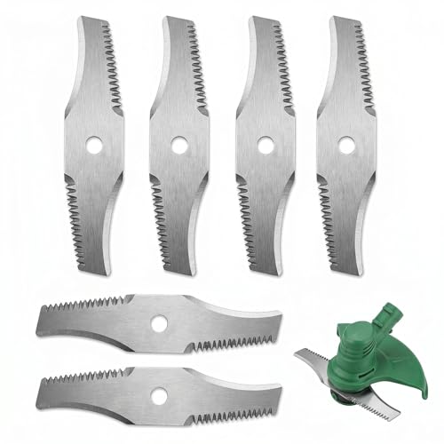 6 Pièces Lame Coupe Bordure Acier 150 mm, Lame Tondeuse 3-en-1