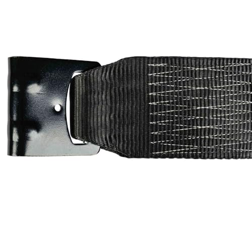 Mytee Products Winch Straps 4" x 30' Black Heavy Duty Tie Down w/Flat Hook WLL# 5400 lbs | 4 Inch Cargo Control for Flatbed Truck Utility Trailer (10 Pack)