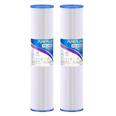 PUREPLUS 30 Micron 20" x 4.5" Whole House Pleated Sediment Filter for Well Water, Replacement Cartridge for ECP20-20BB, AP810-2, SPC-45-2020, R30-20BB, HDC3001, ECP5-20BB, 2Pack