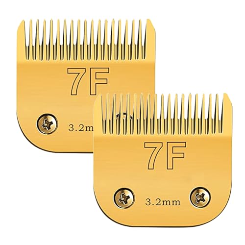 2 Pack 7 Blade Dog Grooming Clipper Replacement Blades,Compatible with Andis Size-Cut Length 1/8\"(3.2mm),Compatible with Oster A5, Wahl KM Series Clippers,Detachable Stainless Steel Blade