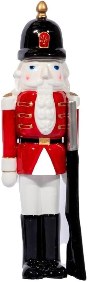 IRONY HOME Red Nutcracker Tabletop Decoration with Rifle | Classic Holiday Accent with Festive Charm | Ideal for Tables, Shelves, and Christmas Displays