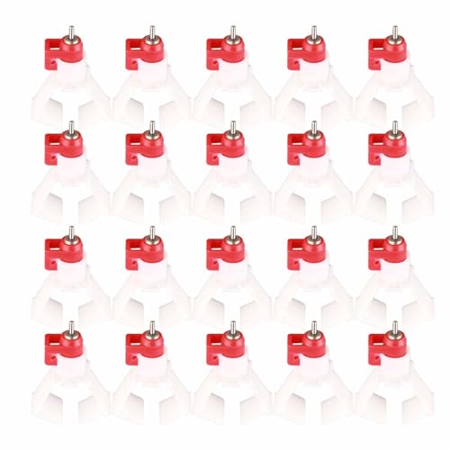 Bico Bebedor de Frango, Bebedor Automático de Aves Com Tubo de 20 Peças para Galinha Poedeira, Pato,