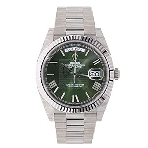 Rolex Day-Date 40 President White Gold Watch 228239 60th Anniversary Green Dial