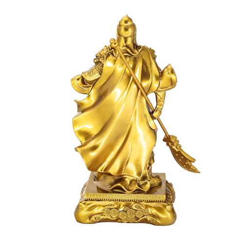Estatua de Guan Gong Dorada de 38 cm Resina miniatura 3