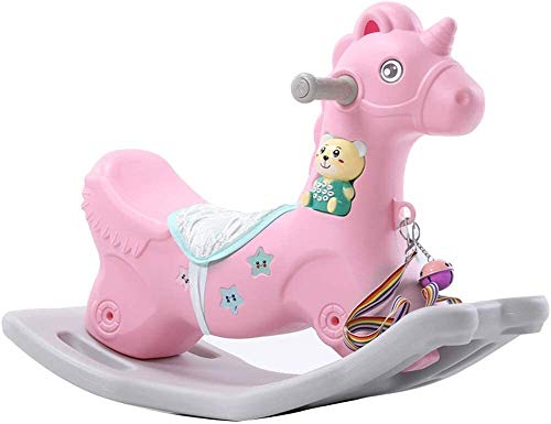 ZHANGYUEFEIFZ Schaukelpferd Plüsch Schaukeltier Pferd Rocking Horse-Kinderstuhl-Kindergarten-Baby-Plastikmusik Kann…