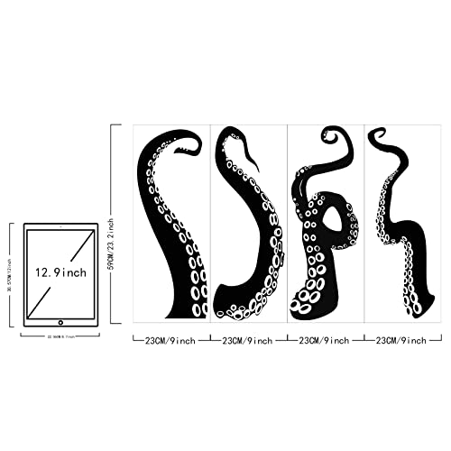 Superdant 4Pcs Octopus Tentacles Wall Sticker Sea Animal Wall Decal Mural Home Art Decor Vinyl Wall Art Decal Octopus Decor For Bathroom Bathtub Wall Decor Stickers #TOP1