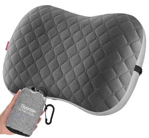 Trakiom Inflatable Camping Pillow with Carabiner, Air Travel Pillow - image 1