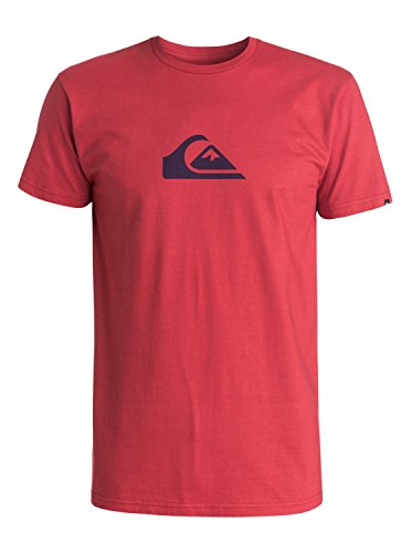 Quiksilver Men's Everyday Logo Short Sleeve Tee Shirt, American Beauty, Large