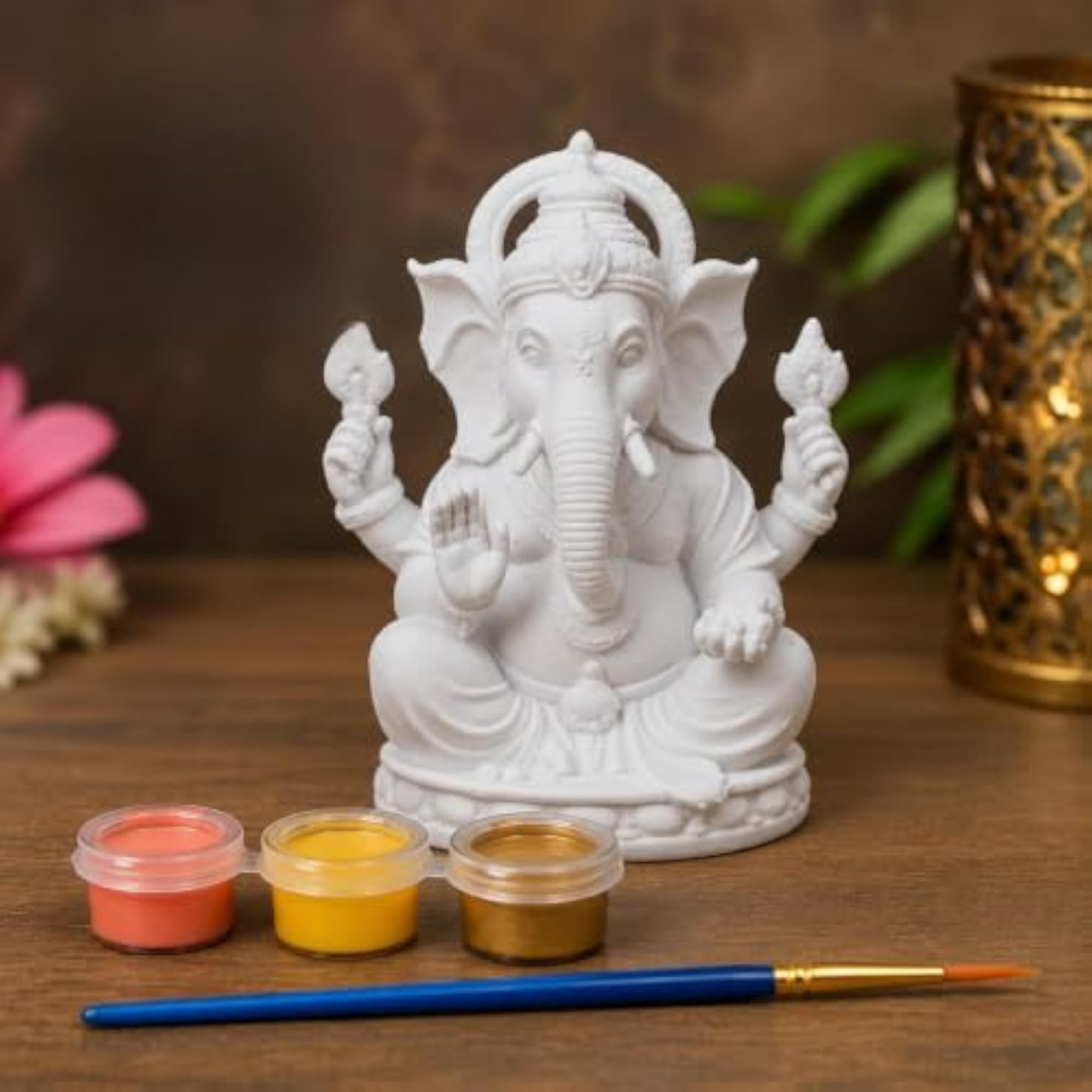 Paint Your Own Ganesh Ji Statue Kit with Colours and Brush