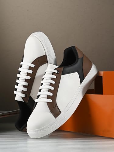 Image of Centrino Women Casual Shoes | Colorblock Sneakers with Ultra Soft Cushion Lace-Up Shoes All-Day Comfort | Trendy & Lightweight Design | Low Top Flat Sole(7611)