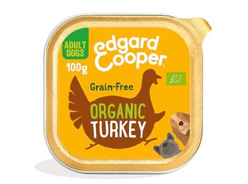 Edgard & Cooper Cibo umido per cani, Adulti, (Tacchino Bio, 100g x 17), umido cani, carne fresca e ingredienti naturali, senza cereali, ipoallergenico, senza zuccheri aggiunti