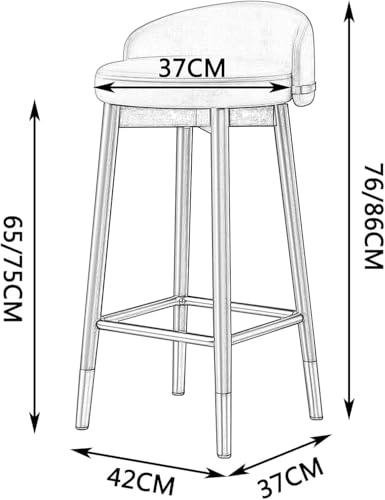 Tabouret de comptoir en PU moderne avec repose-pieds et dossier - 3