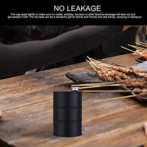 LUOSHUO Heupfles 500 ml Drum Vorm Drinken Lekvrij Outdoor Zwart Draagbare Flagon Liquor Flask Bar Opslag Wijnpot Rvs Hip Kolven - Image 3