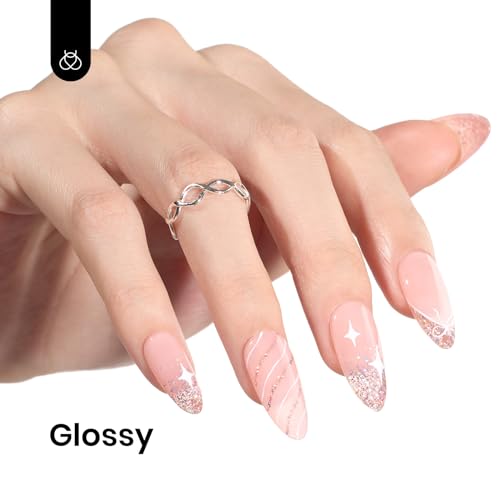 Image of Beetles Glitter Gel Nail Polish 15ML Rose Gold Reflective Pink Gel Polish Dazzling Princess Nail Art Design Manicure Salon (1Pcs)