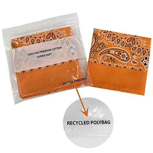 Image of Single Pack Bandanas 60s Premium Cotton Soft Thin Handfeel Large Handkerchief for Men and Women