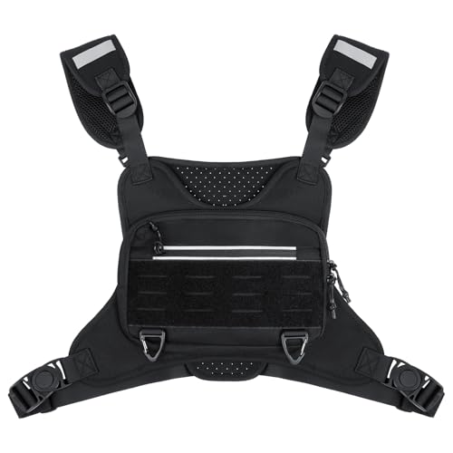 Flintronic Bolsa táctica para el Pecho de los Hombres, Bolsa de Pecho para Exterioresm, Riñonera Táctica, Bolsas al Aire Libre con Bolsillo y Almacenamiento Adicional