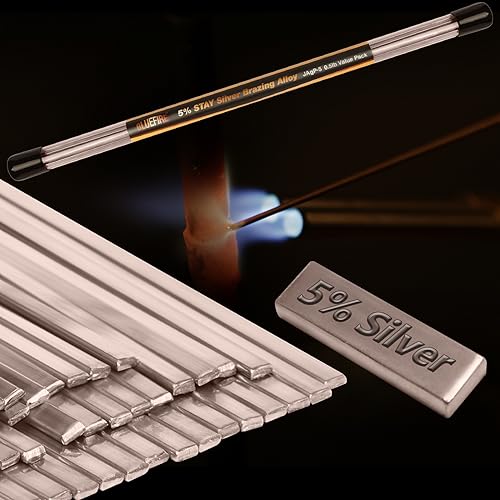 Image of 1 lb Value Pack BLUEFIRE JAgP-5 5% Silver Phos Copper Brazing Alloys Welding Rods Industry BCuP-3 0.050 inchx1 /8 inchx19.25 inch equivalent to HARRIS STAY SILV 5 Professional Grade Gas Soldering Torch Accessory
