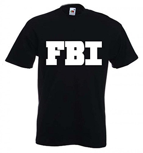 FBI Logo Fancy Dress Mens T Shirt (XXL) Black