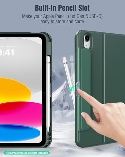 TiMOVO Hülle für iPad A16 11. Gen 11" &10. Gen 10,9", Nachtgrün – Ansicht 5