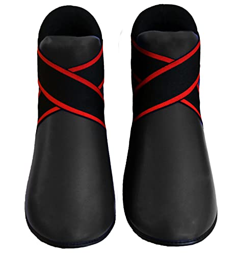 Semi Contact Karate Boots Taekwondo Martial Arts Sparring Kick boxing Shoes (Black, Adult's Medium)