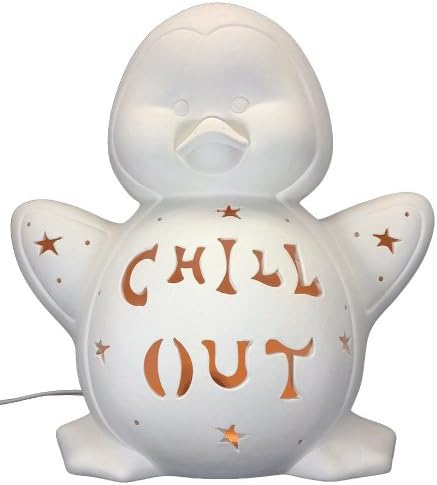 Ceramic Bisque - Ready to Paint - "Chill Out" Penguin - Night Light