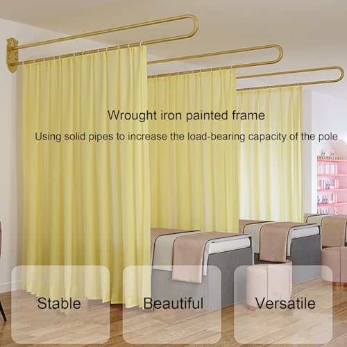 U-förmige Raumteiler-Vorhänge – Wandmontierte Sichtschutz-Trennwände für Schlafzimmer, Salons und Ankleideräume | DIY Metallstütze Medizinischer Vorhang für Zuhause & Büro