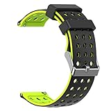 MORETEK Quick Release Watch Band Silicone Sport Wrist Bands Women Men Strap for Smartwatch 18mm 20mm 22mm (BlackYellow, 22mm)