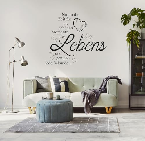 tjapalo® a51 Wandtattoo nimm dir Zeit für die schönen Momente wandtattoo wohnzimmer spruch zitate Wandsticker Flur und Diele wanddeko… – Ansicht 3