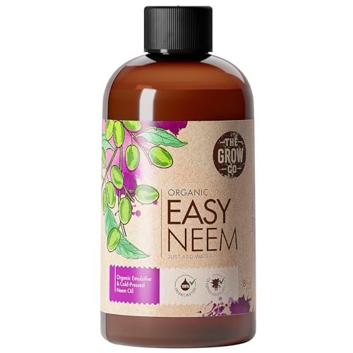 8oz Organic Neem Oil for Plants - Cold Pressed Neem Oil Concentrate for Plants, Water Soluble and Pre-Emulsified for Indoor and Outdoor Use, Spray for Shinier, Dust and Dirt-Free Plant Leaves