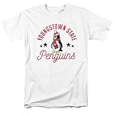 Youngstown State University Official Penguins Unisex Adult T-Shirt, White, Small
