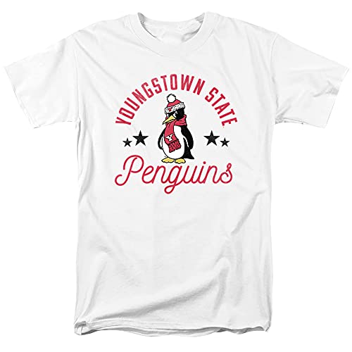 Youngstown State University Official Penguins Unisex Adult T-Shirt, White, Small