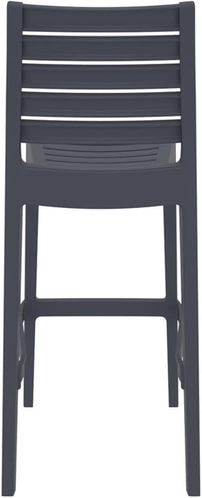 Home Square 29.5" Outdoor Bar Stool in Dark Gray - Set of 2