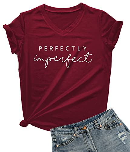 DANVOUY Womens V-Neck Letter Print T-Shirt Funny Graphic T Shirt Short Sleeve Tops