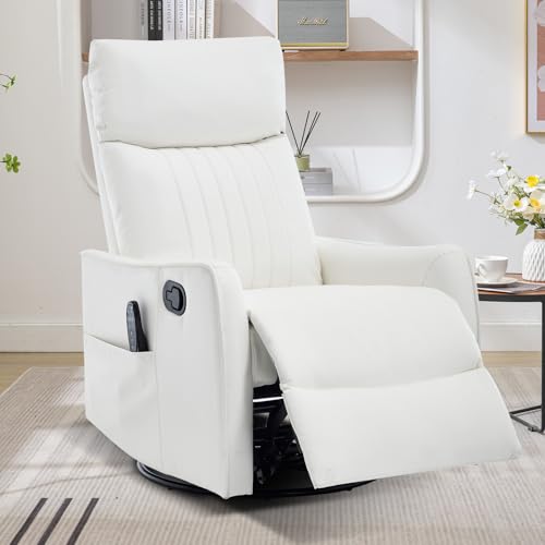 Trustyue Swivel Rocker Recliner White