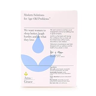 Attn: Grace Panty Liners for Women - 46 Liners – for Light Urinary Incontinence, Bladder Leakage or Postpartum - 100% Breathable & Plant-Based Materials Active Odor Control - Free from Harsh Chemicals