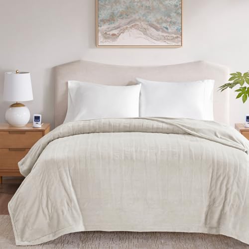 Beautyrest Heated Electric Blanket for Cold Weather, Fast Heating Wi-Fi Heated Blanket, Voice Command Alexa Compatible, Auto Shut Off, Virtually Zero EMF, 20 Heat Setting, UL Certified, King Ivory by Beautyrest - Used condition - US$94.67