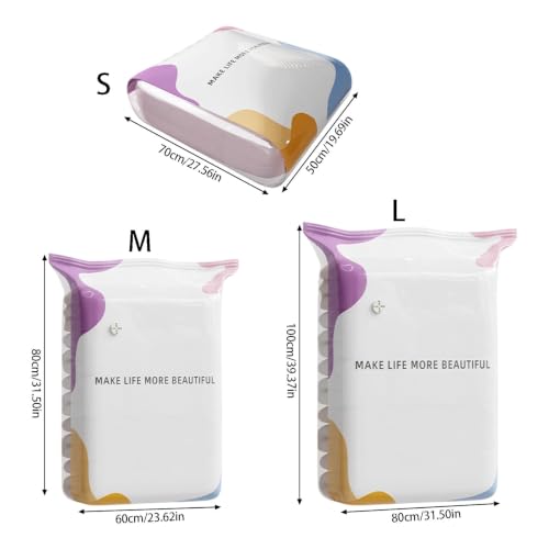 Air-Release Port Storage Bag for Clothing and Bedding, Manual Press PA+PE Compression Organizer for Closet and Travel Manual Press Storage Bag Bedding Compression Organizer Clothing Closet Packing Air - Image 3