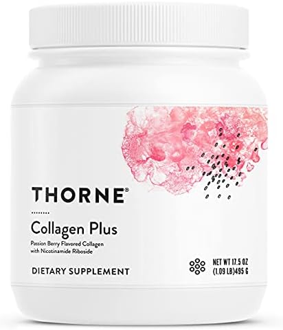 THORNE Collagen Plus - Collagen Peptides Powder with Nicotinamide Riboside and Clinically Studied Ingredients for Skin Texture and Moisture - Healthy Skin, Hair, and Nails - 17.5 Oz - 30 Servings