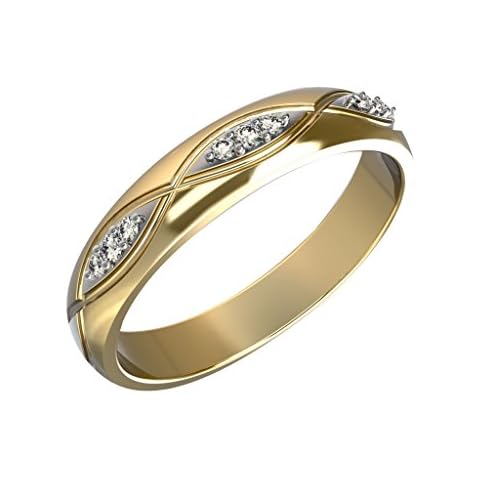 0.27cts Simulated Diamond Wedding Anniversary Band Rings For Men And Women 14k Gold Plated Sterling Silver Infinity Band Ring Daily Wear Jewelry Comfort Fit 3mm Width Cover