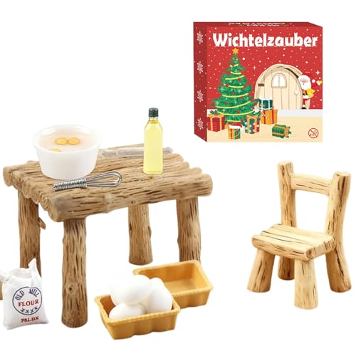 Joxessaien - Joxessaien 16 Stück Wichtel Zubehör Weihnachten, Puppenhaus Zubehör Miniatur Küche Set, Puppenhaus Möbel Deko für 1:12 Puppenhaus, Feengarten & Weihnachtsdekoration - -14%