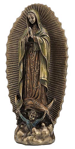 Estatua Virgen de Guadalupe 6.1 pulg Resina y Bronce miniatura 2
