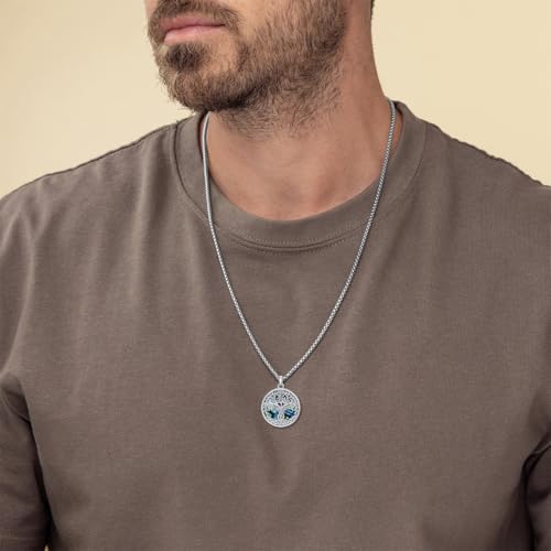 S925 Sterling Silver Poseidon Trident/Peace Sign/Coexist Peace Symbol/Pirate/Arrowhead/Flower of Life/Thor's Hammer Jewelry Necklace Gifts for Women Men2