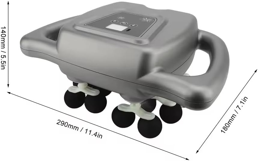 Miniatura 4 de Dispositivo de masaje eléctrico de 16 cabezales, 99 ajustes de fuerza ajustables, masajeador de cuello y hombro trasero recargable