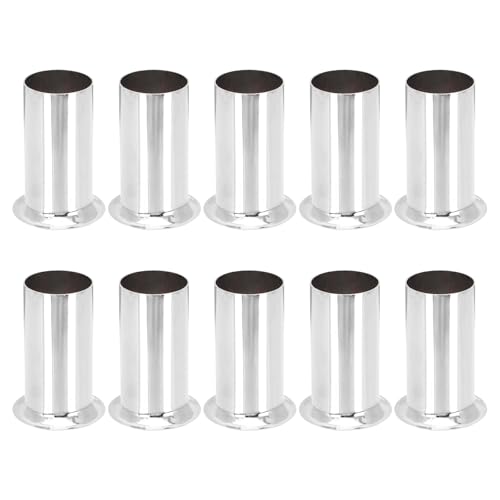 SUPVOX Fundas para Velas de Araña 30x60 Mm 10 Piezas, Manguito de Brida de Hierro Cromado para Candelabros Europeos, Cubierta para Base de Lámpara Colgante, Accesorio Decoración de Hogar