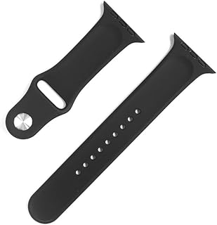 Pulseira Esportiva de Silicone Compatível,Pulseira De Silicone,Pulseira de Silicone,Pulseiras de Reposição para Smartwatches,Macio Pulseira de Substituição para iWatch Series 42,44,45,49 mm (preto)